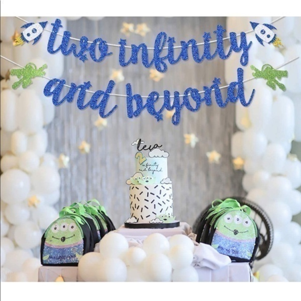 Pixar Disney Two infinity beyond 2nd birthday toy story banner buzz lightyear